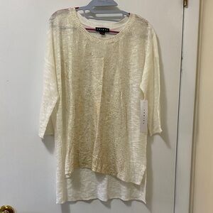 Tribal Cream and Gold Knit Top